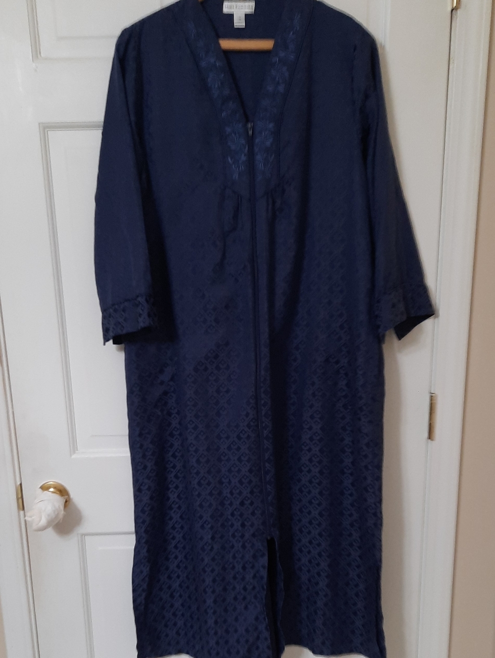 Miss Elaine Navy Textured Sleep Shirt